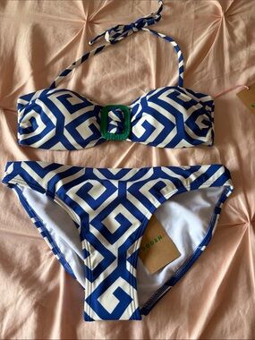 Boden Geometric Bikini in Cobalt Blue size 4 / 2